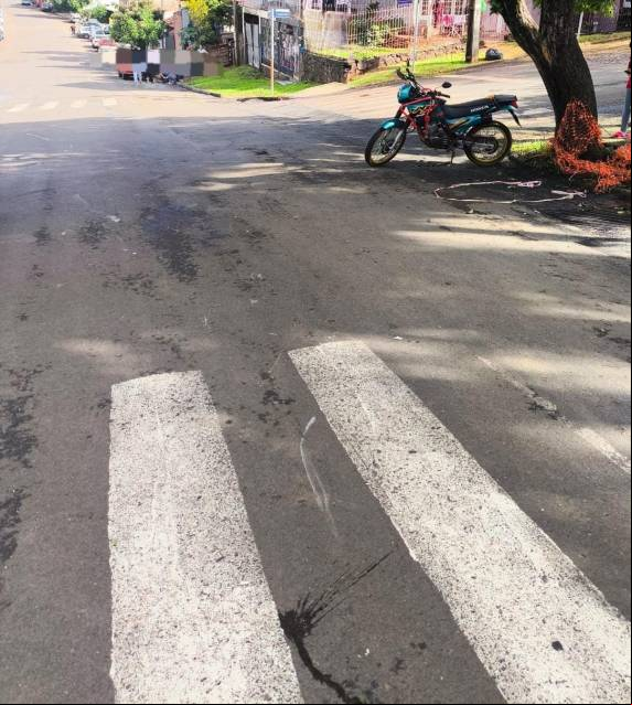 O acidente ocorreu na Rua São Boaventura, nas proximidades do cruzamento com a Rua São José no bairro São Francisco.